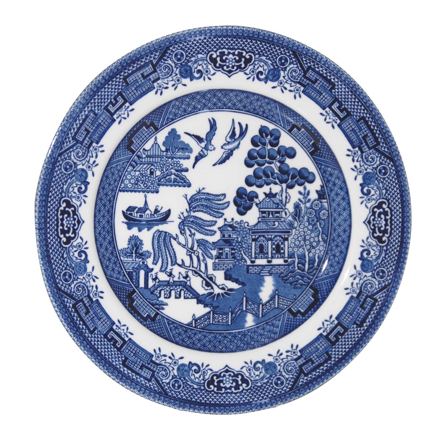 Churchill China Blue Willow Set of 6 Sideplates 20.5cm Made in