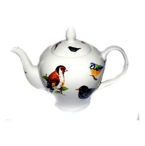 Hand Decorated Bone China Birds 8 Fl Oz Tea-for-one Teapot And Cup Set